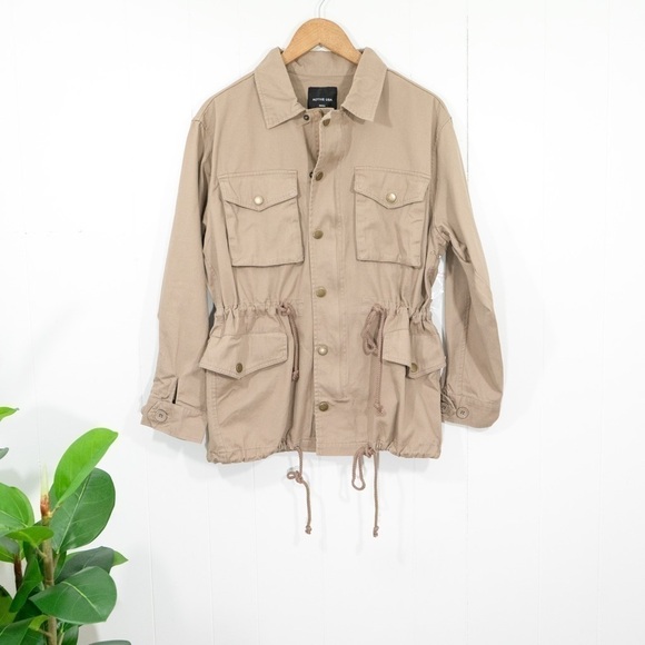 SALE! Khaki Military Anorak Utility Jacket Coat Medium - Picture 3 of 14